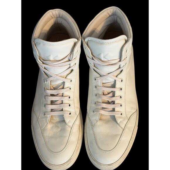 KOIO Primo Triple White High Top Sneakers •Men 45/12• Leather Made In Italy $325 main image 7